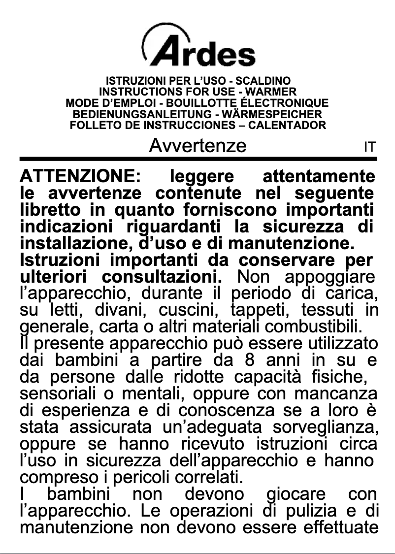 Image de la première page du manuel de l'appareil ARTK75