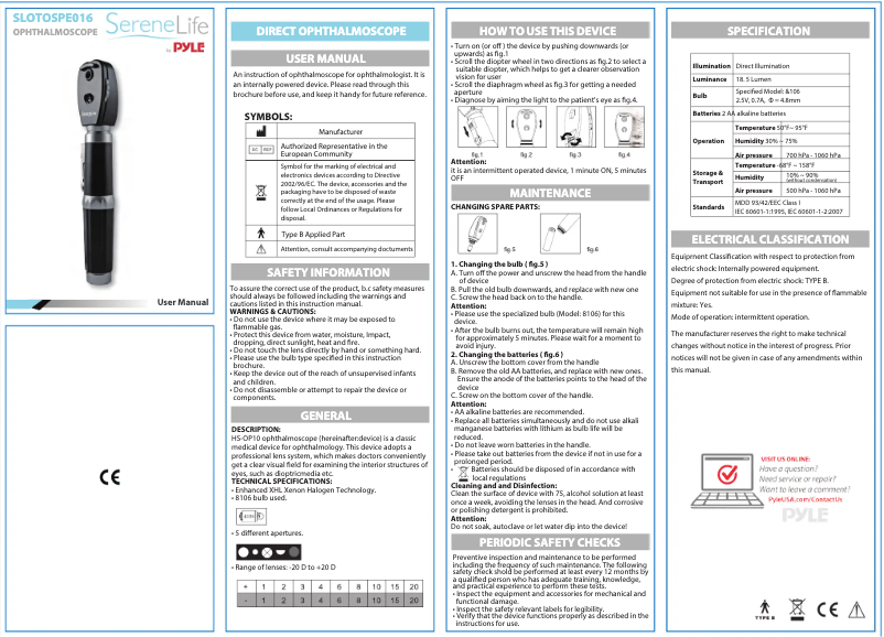 Image de la première page du manuel de l'appareil SLOTOSPE016