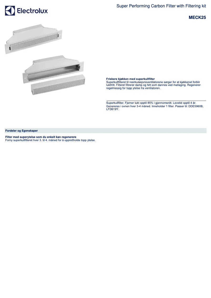 Page 1 de la notice Brochure Electrolux MECK25
