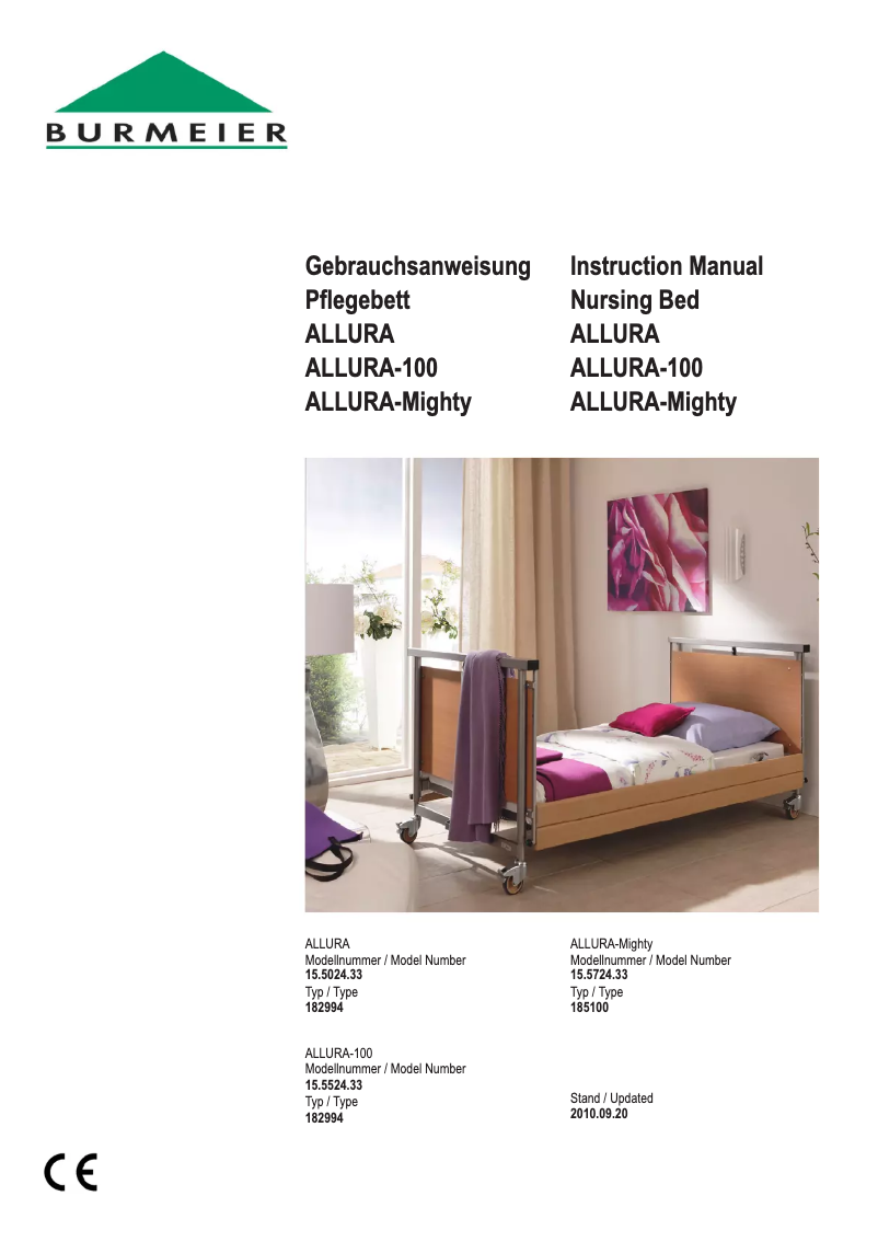 Page n°1 - Manuel utilisateur Burmeier Allura-100