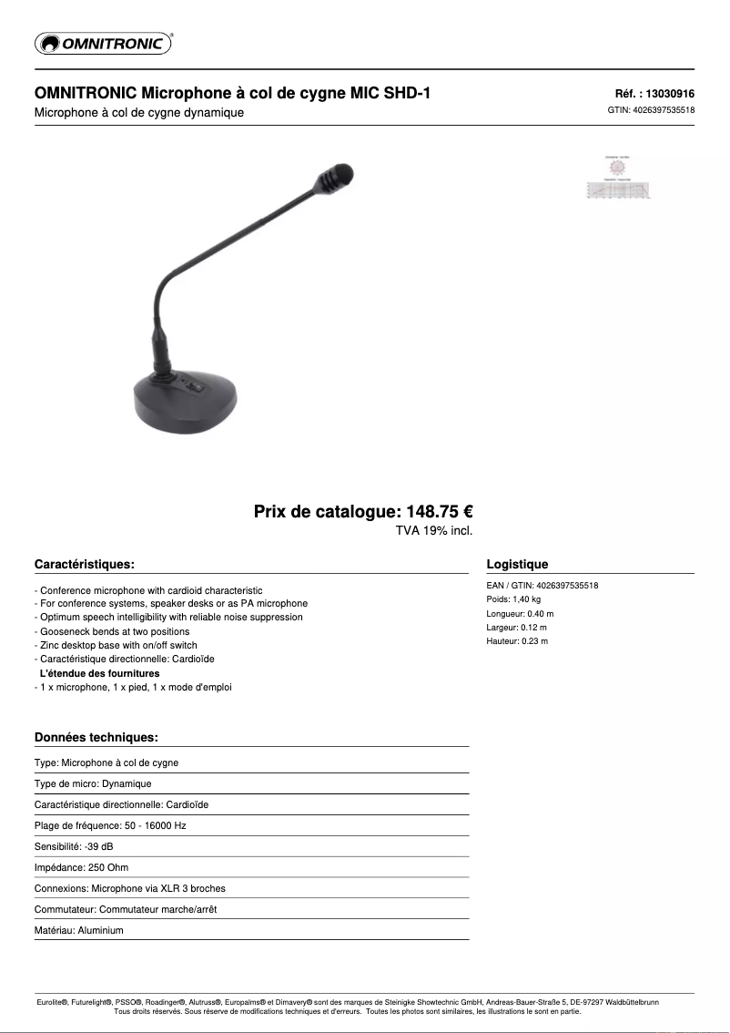 Image de la première page du manuel de l'appareil SHD-1