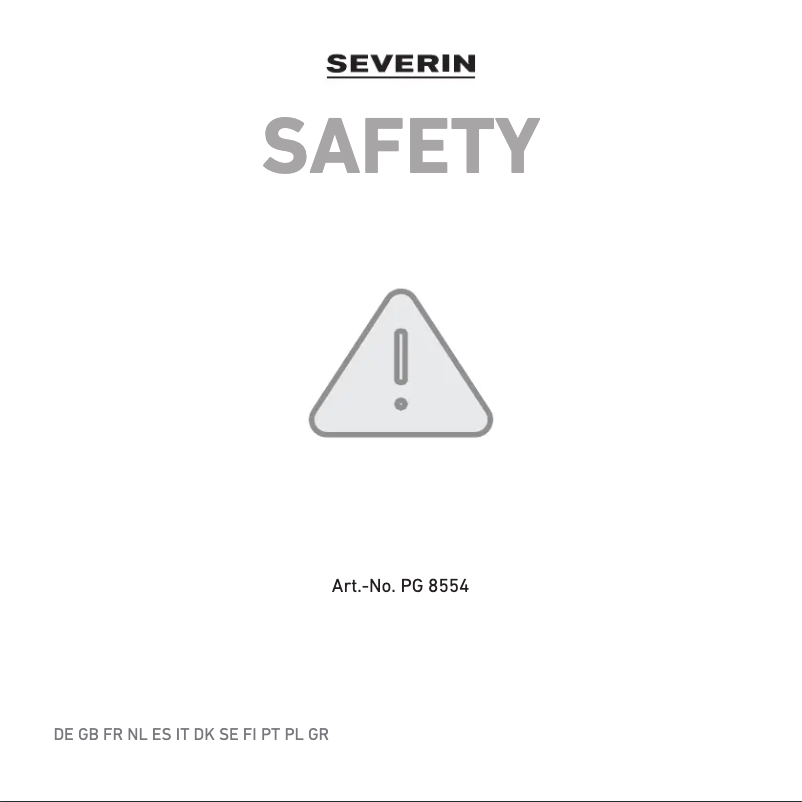 Image de la première page du manuel de l'appareil PG 8554