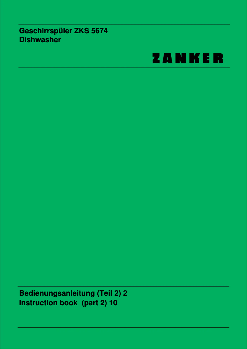 Image de la première page du manuel de l'appareil ZKS 5674 A