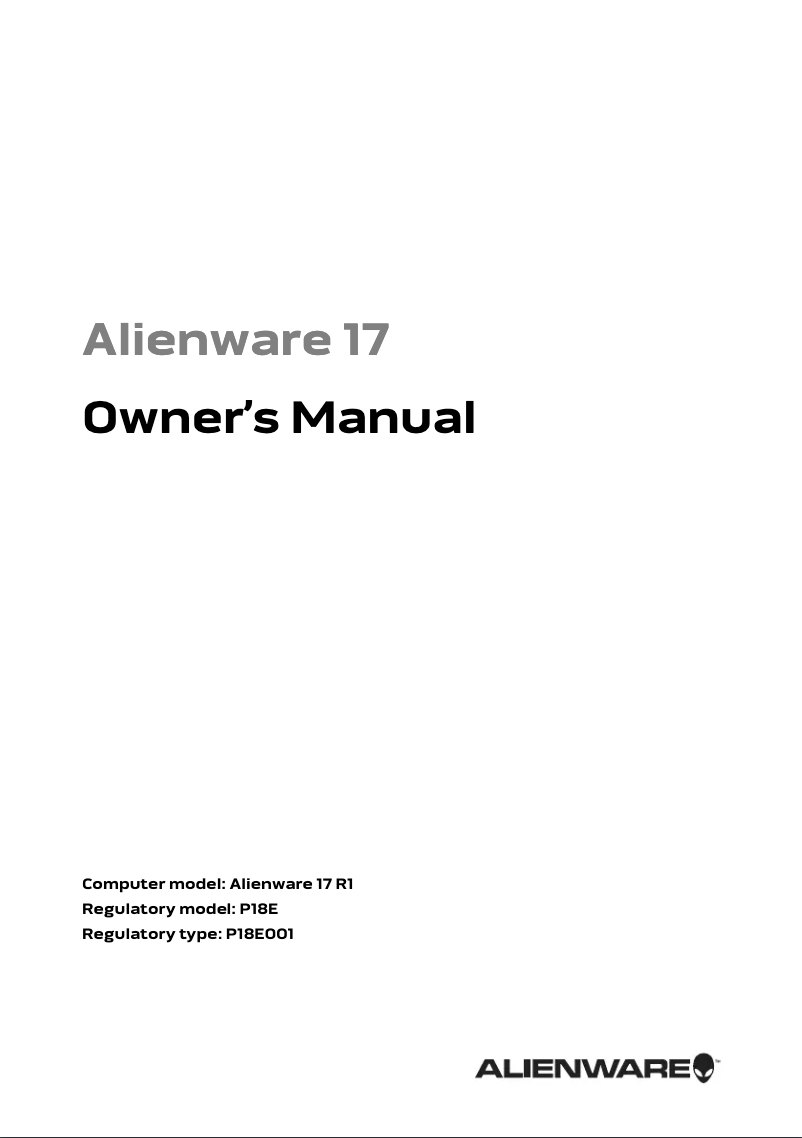 Page 1 de la notice Manuel utilisateur Alienware 17 R3