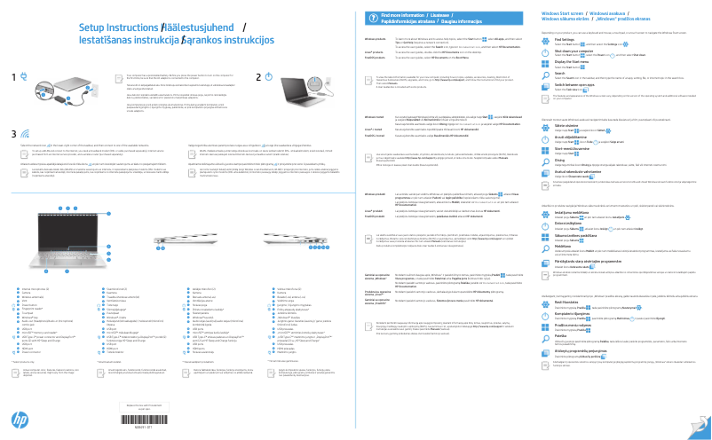 Page 1 de la notice Guide d'installation HP Pavilion 14