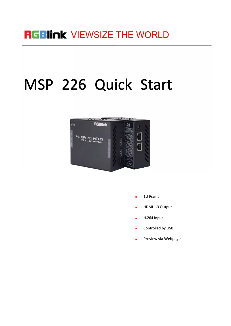 Image de la première page du manuel de l'appareil MSP 226