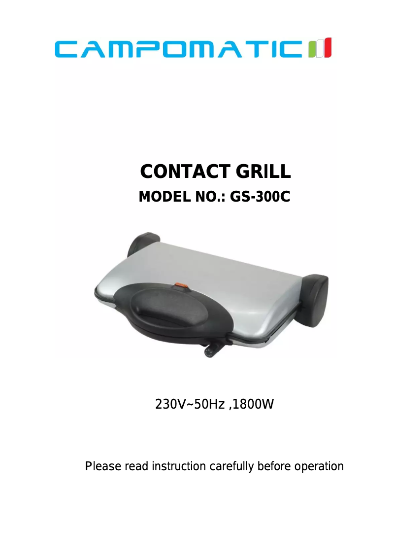 Page 1 de la notice Manuel utilisateur Campomatic GS300C