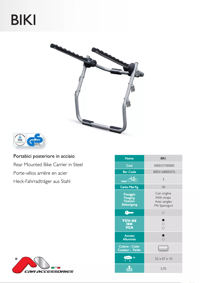 Página 1 del manual Manual de usuario Menabo BIKI