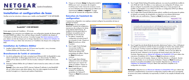 Image de la première page du manuel de l'appareil ReadyNAS RRP4410