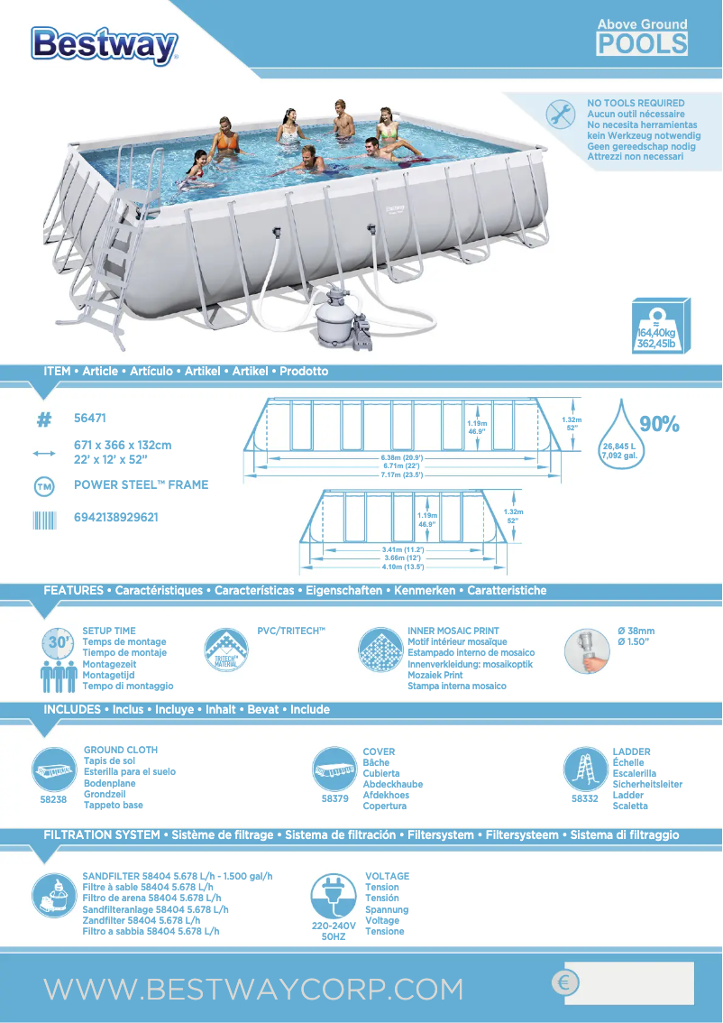 Page 1 de la notice Manuel utilisateur Bestway Power Steel 56471