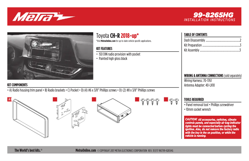 Página 1 del manual Guía de instalación Metra 95-8265HG