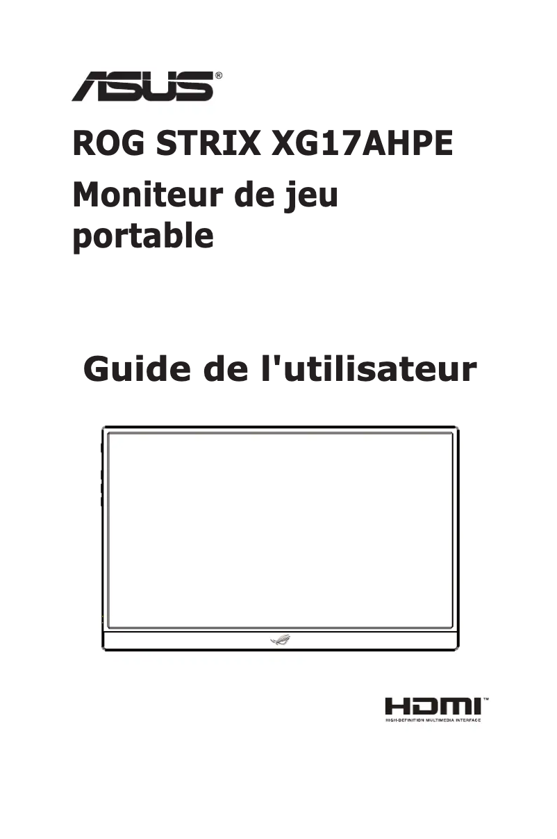 Page 1 de la notice Manuel utilisateur Asus ROG Strix XG17AHPE