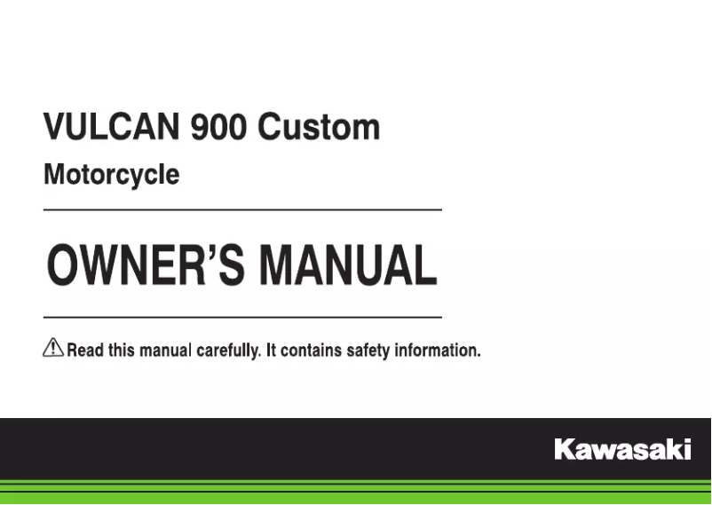 Page 1 de la notice Manuel utilisateur Kawasaki Vulcan 900 Custom (2018)