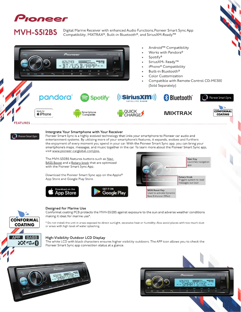 Page n°1 - Brochure Pioneer MVH-MS512BS