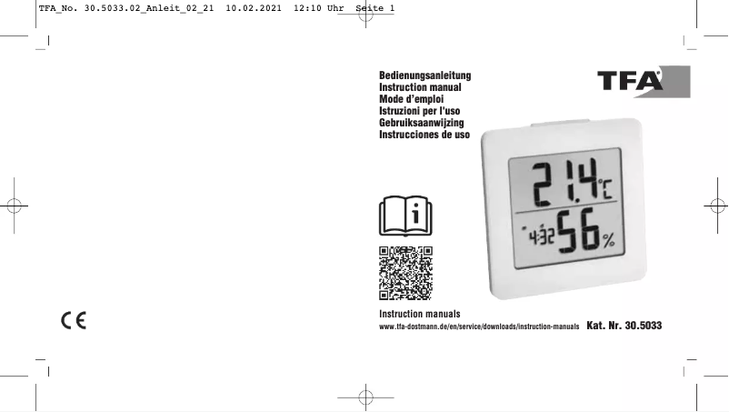Page 1 de la notice Manuel utilisateur TFA 30.5033