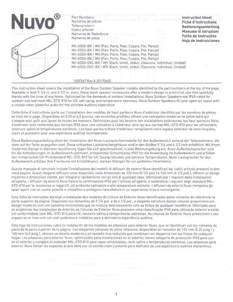 Page n°1 - Manuel utilisateur NUVO NV-6OD5