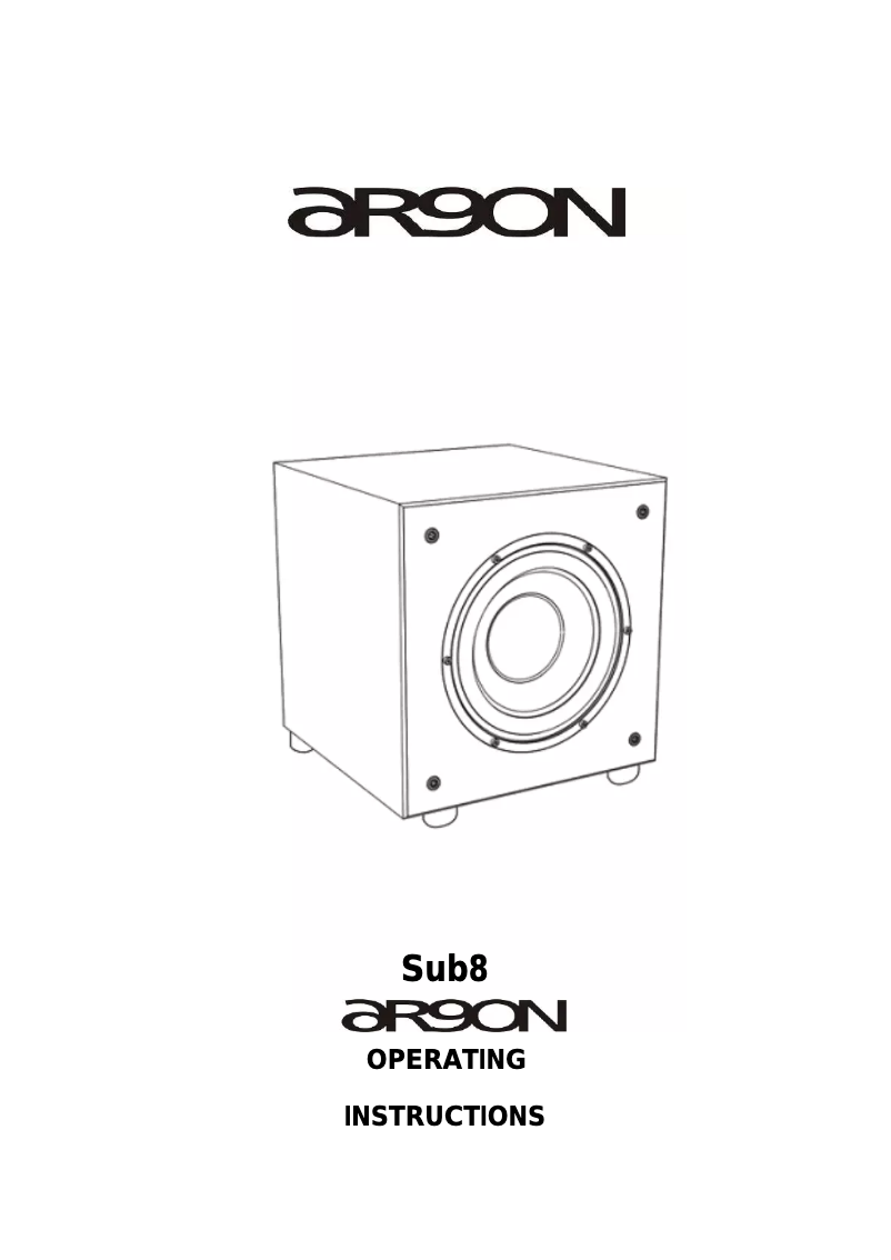 Page 1 de la notice Manuel utilisateur Argon SUB8