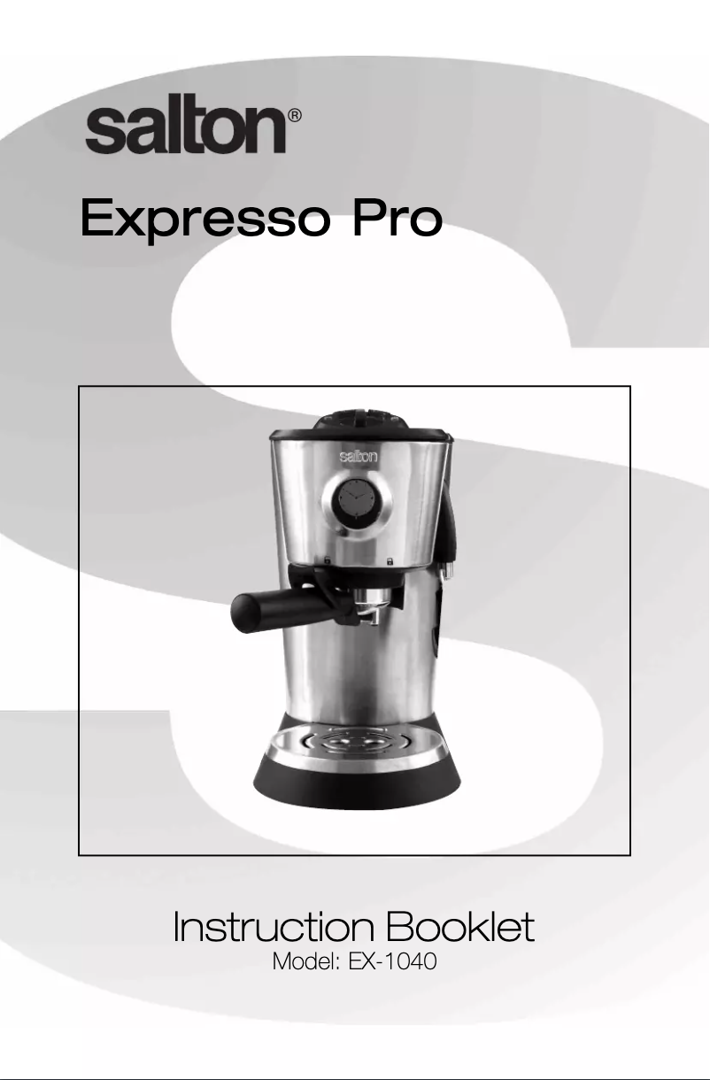 Page 1 de la notice Manuel utilisateur Salton Expresso Pro EX1040