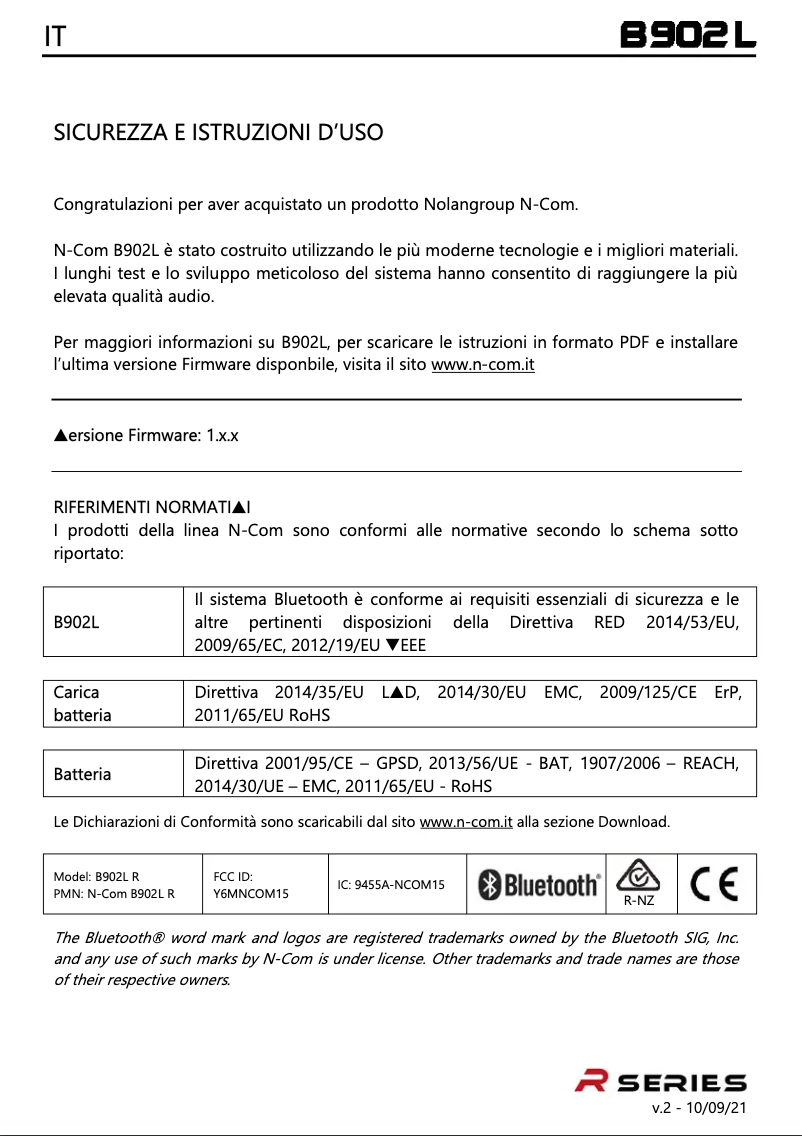 Page 1 of the manual User Manual Nolan B902L