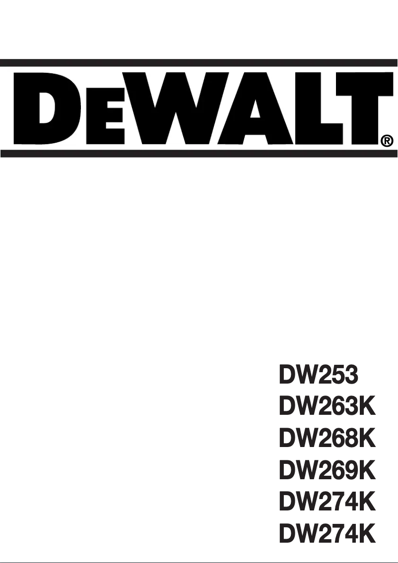 Página 1 del manual Manual de usuario DeWalt DW253