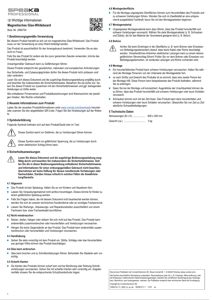 Page n°1 - Manuel utilisateur Speaka SP-BWM-200