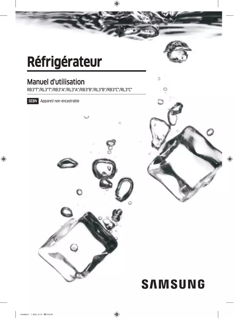 Page 1 de la notice Manuel utilisateur Samsung RS68CG882EB1