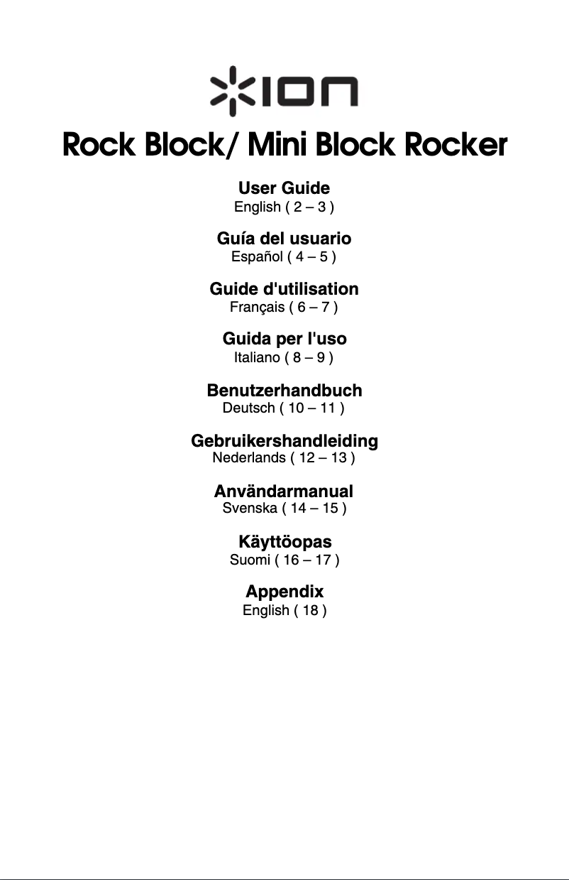 Page 1 de la notice Manuel utilisateur ION Rock Block