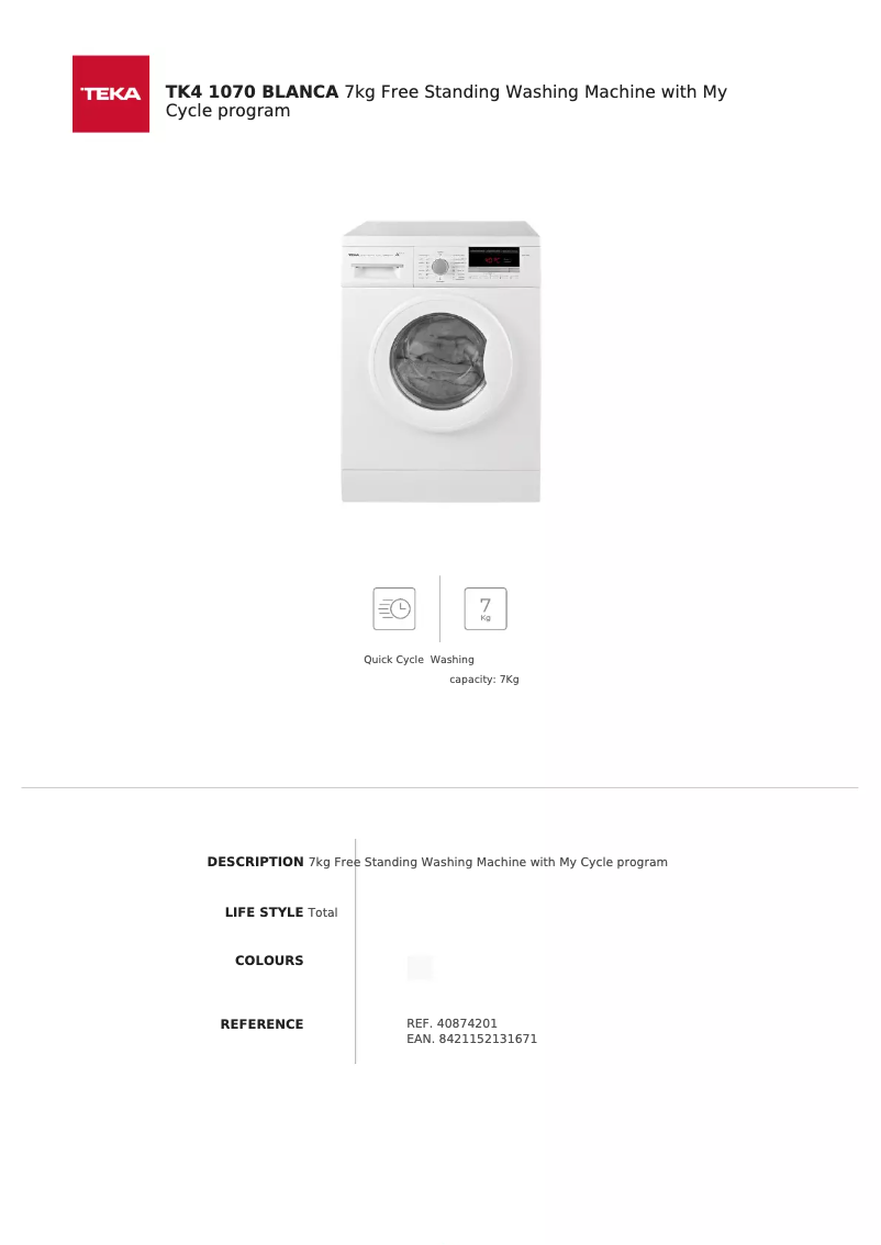 Image de la première page du manuel de l'appareil TK4 1070