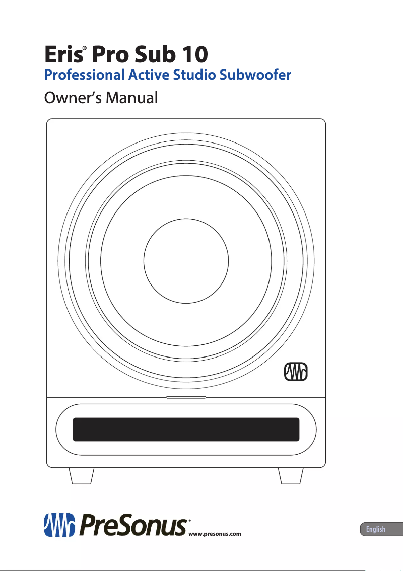 Page 1 de la notice Manuel utilisateur PreSonus Eris Pro Sub 10