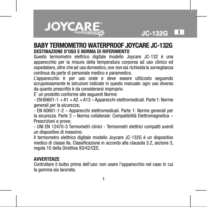 Página 1 del manual Manual de usuario Joycare JC-132G