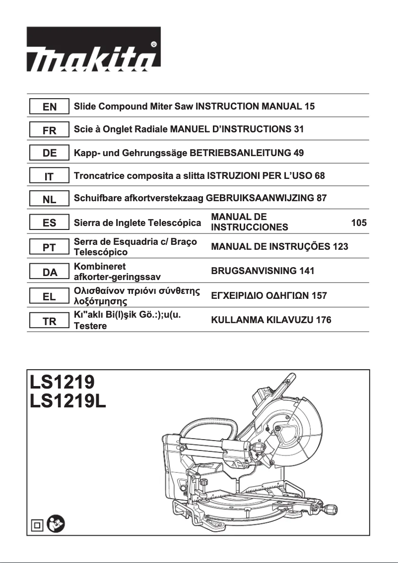 Page n°1 - Manuel utilisateur Makita LS1219L