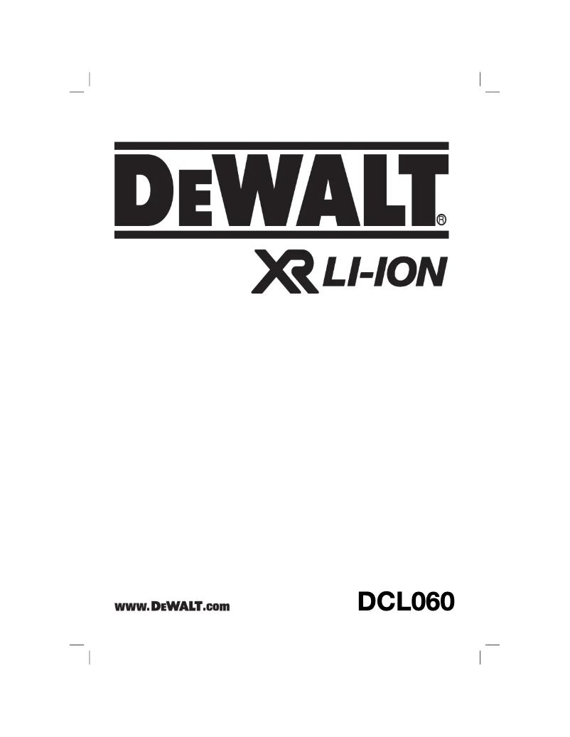 Page 1 de la notice Manuel utilisateur DeWalt DCL060