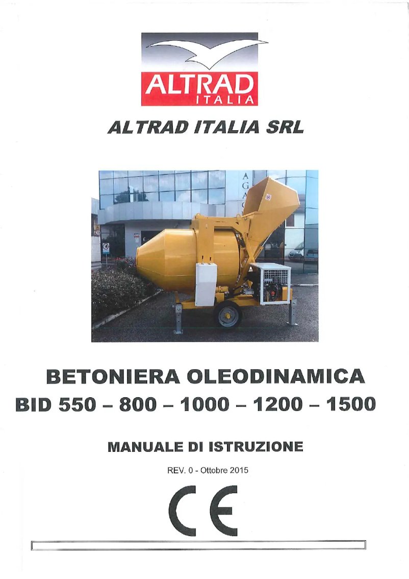 Page n°1 - Manuel utilisateur Altrad Italia LHB 550