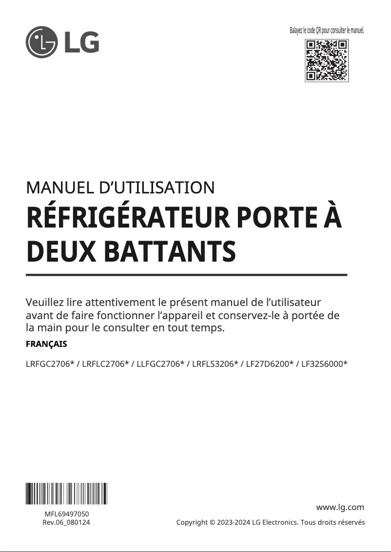 Image de la première page du manuel de l'appareil LF27D6200S