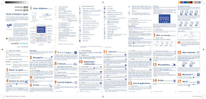 Page n°1 - Manuel utilisateur Alcatel One Touch 809