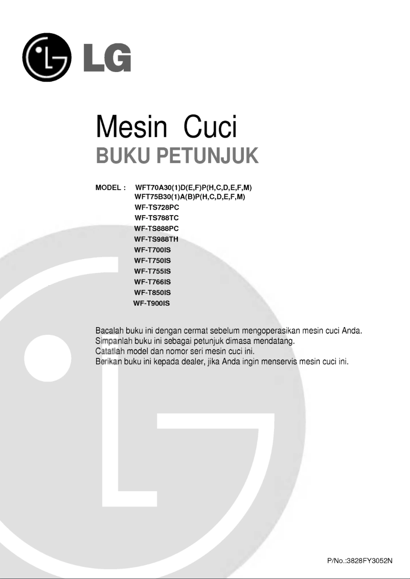 Page 1 de la notice Manuel utilisateur LG WFT65A31ECT