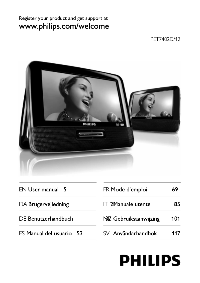 Página 1 del manual Manual de usuario Philips PET7402D