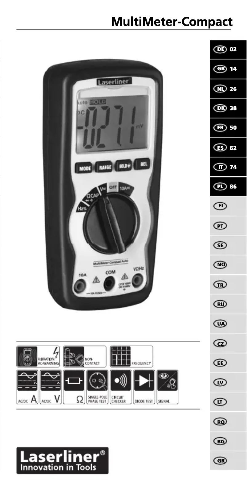 Image de la première page du manuel de l'appareil CAT IV 600 V