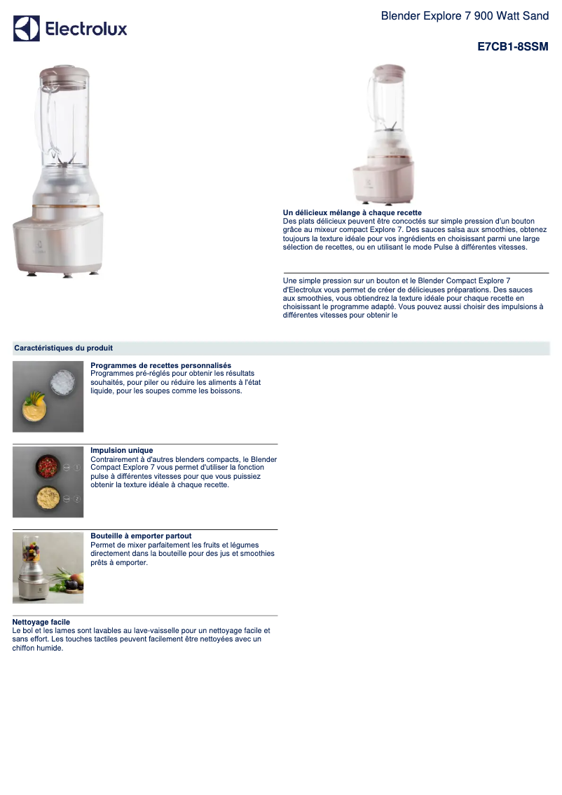 Image de la première page du manuel de l'appareil Explore 7