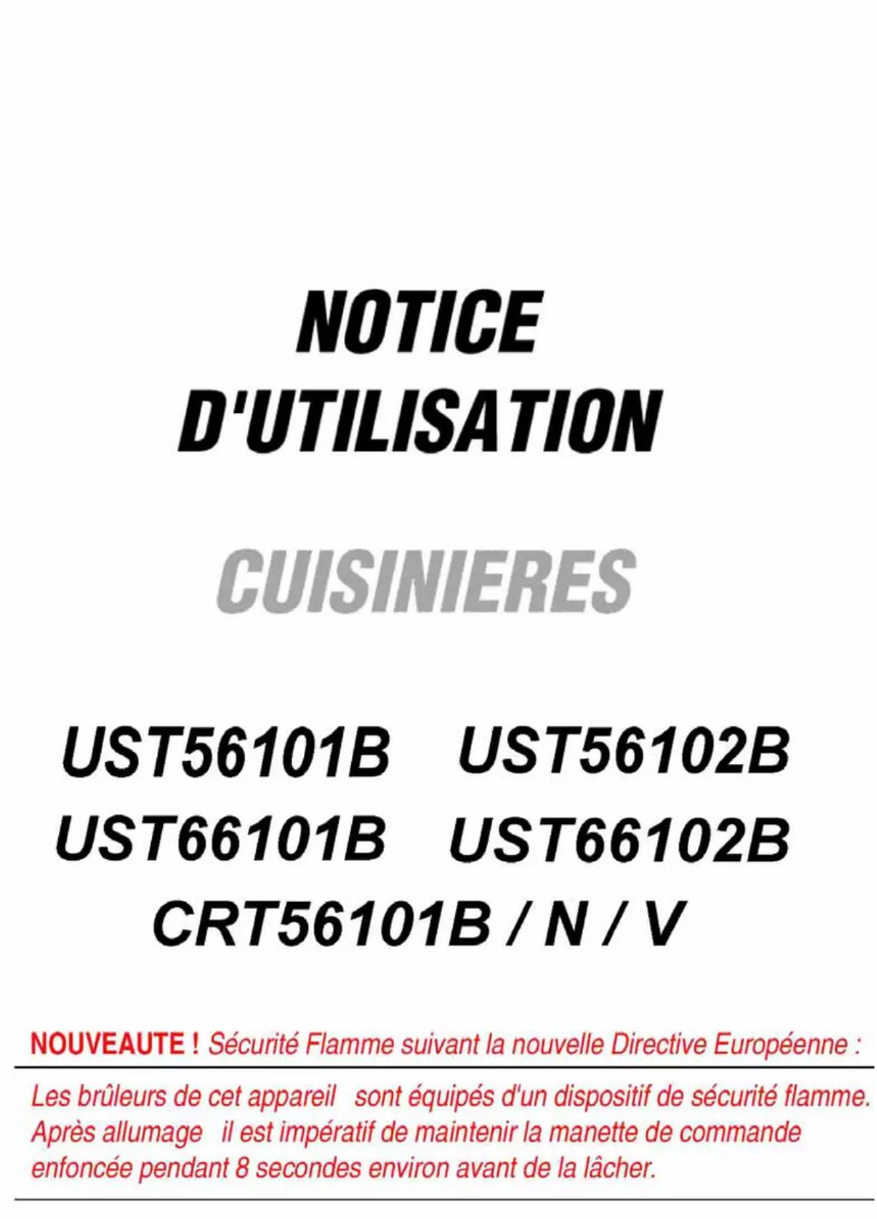 Page n°1 - Manuel utilisateur California UST66101BCA