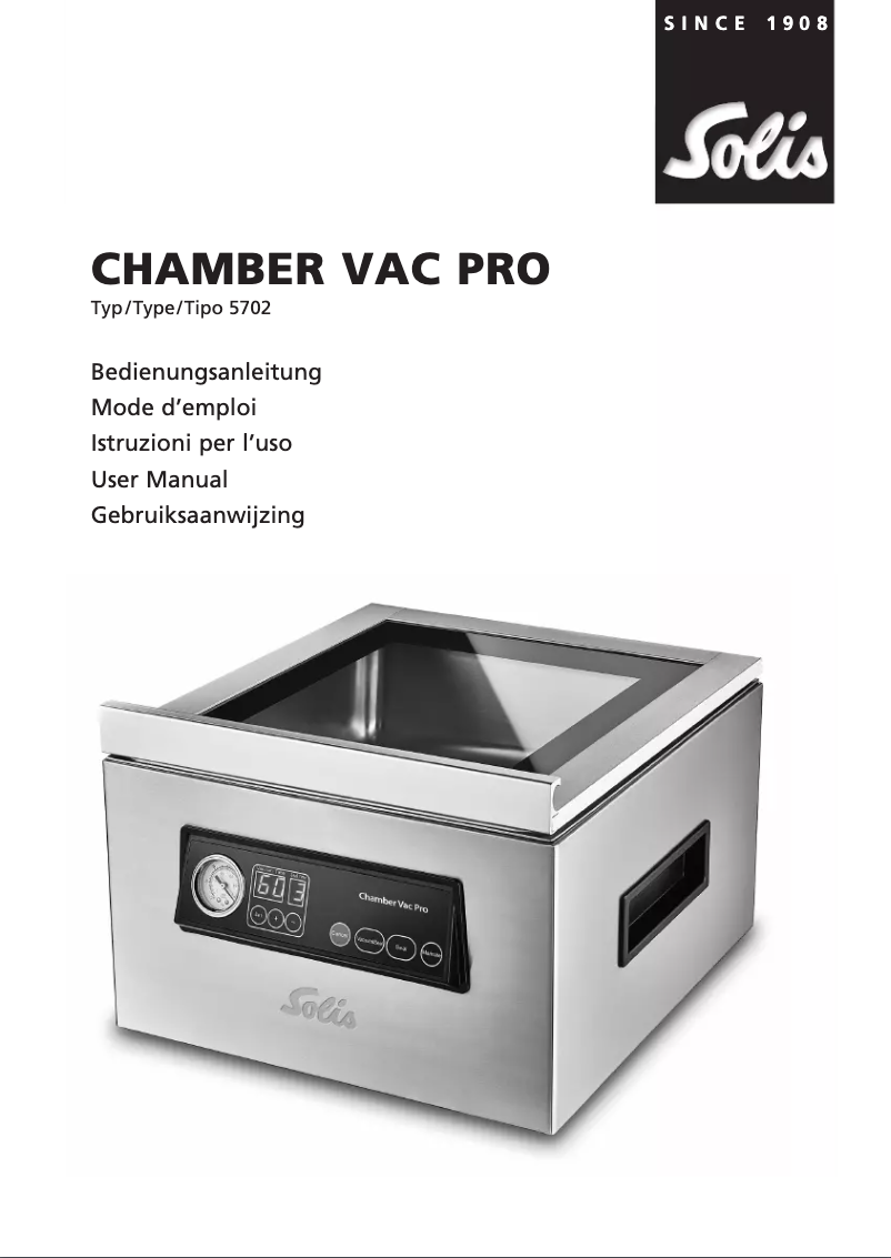 Image de la première page du manuel de l'appareil Chamber Vac Pro 5702
