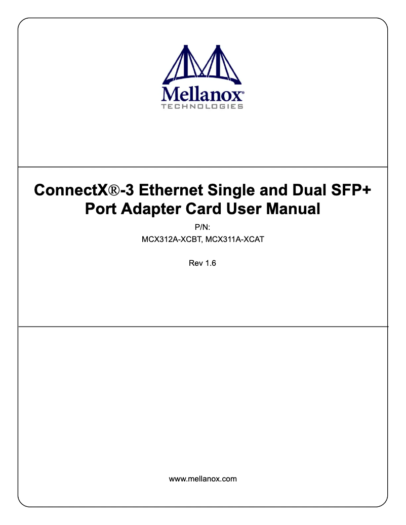 Page n°1 - Manuel utilisateur Nvidia Mellanox ConnectX-3