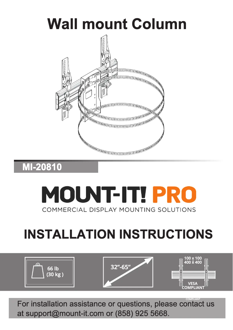 Page n°1 - Manuel utilisateur Mount-It! MI-20810