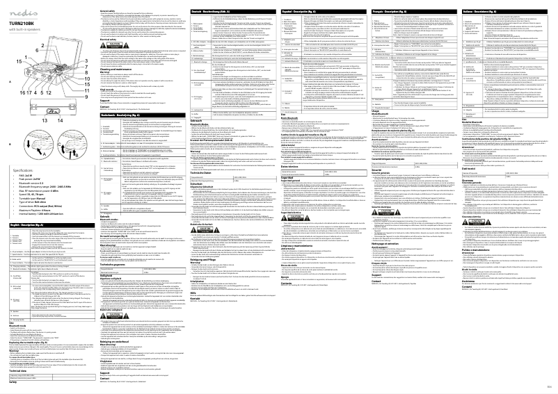 Page n°1 - Manuel utilisateur Nedis TURN210BK