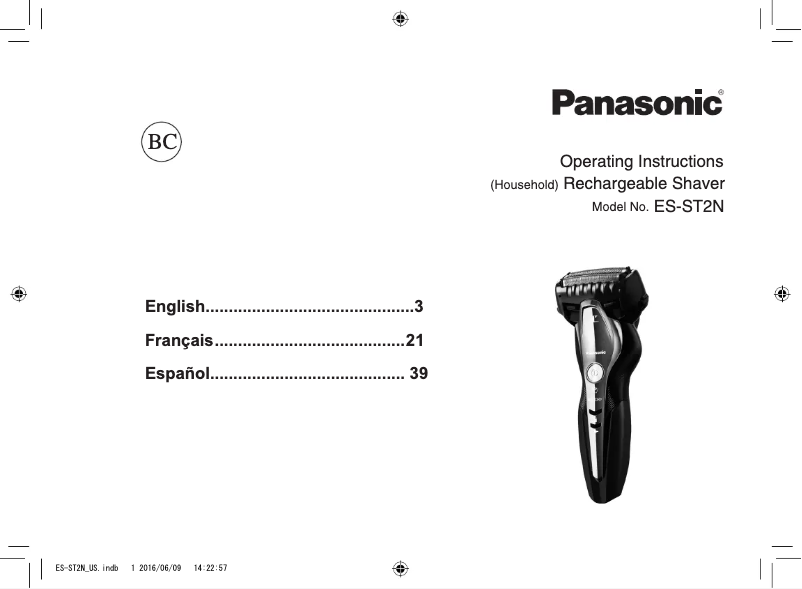 Page 1 de la notice Manuel utilisateur Panasonic ES-ST2N