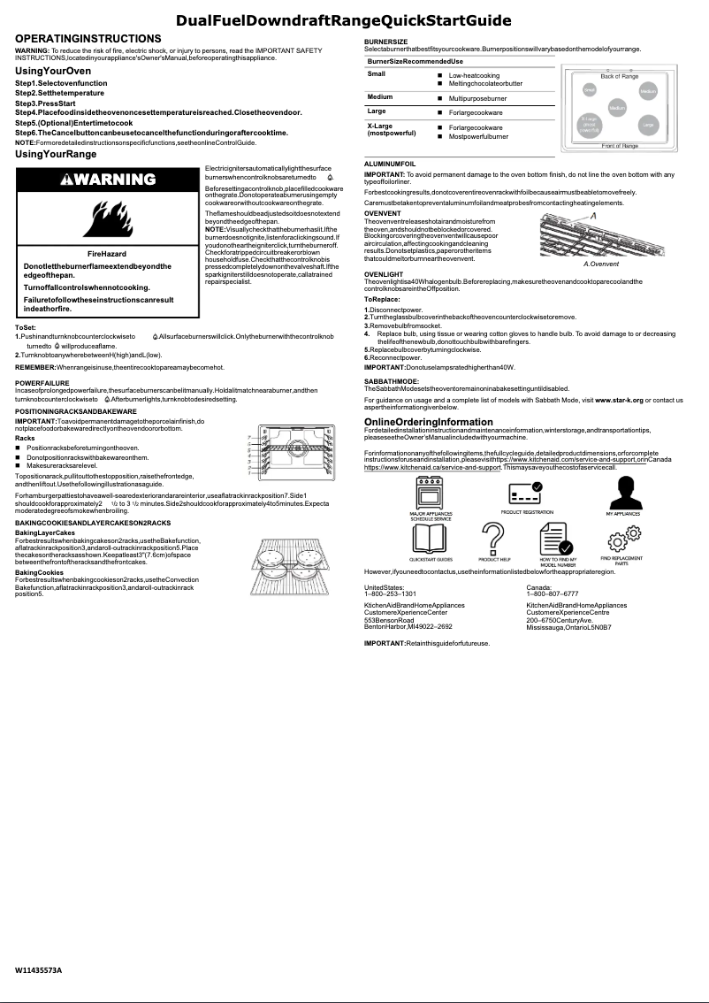 Page n°1 - Guide de démarrage rapide KitchenAid KSDG950ESS