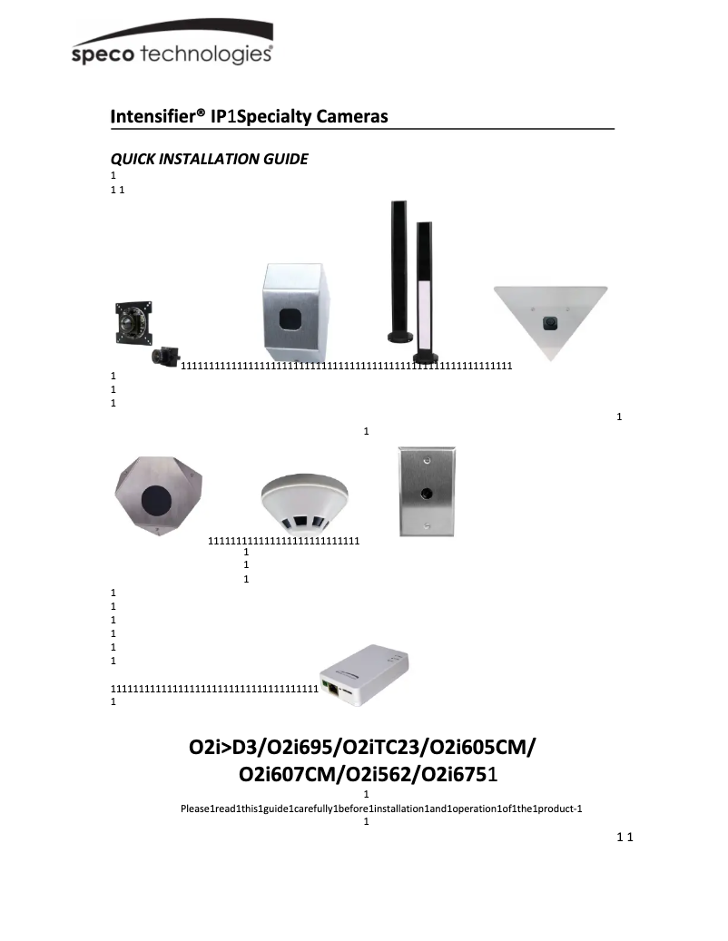 Page 1 de la notice Guide de démarrage rapide Speco Technologies O2i605CM