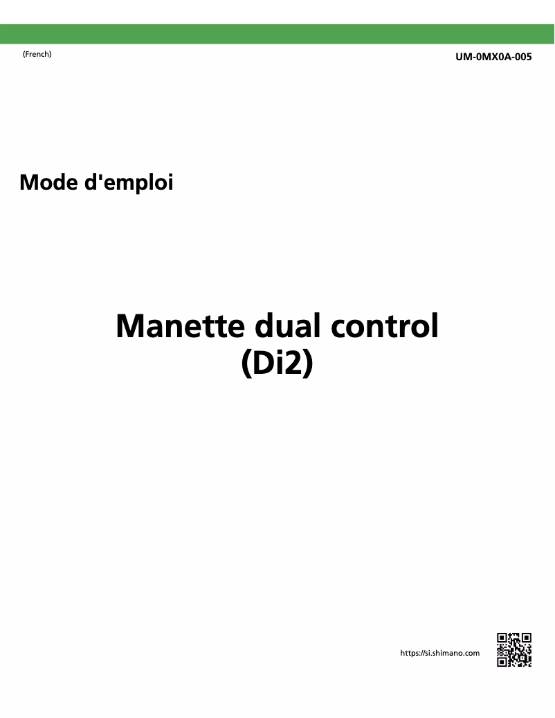 Page n°1 - Manuel utilisateur Shimano ST-R9270-R