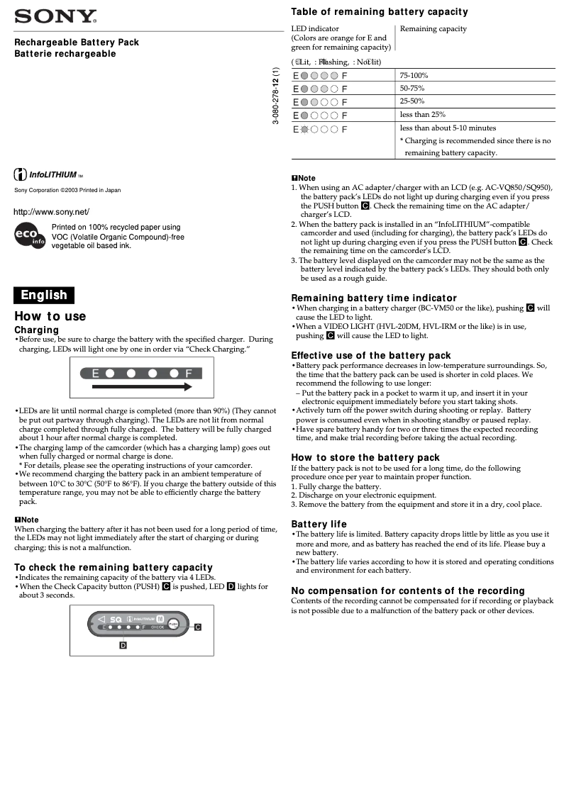 Imagen de la primera página del manual del dispositivo NP-QM91D