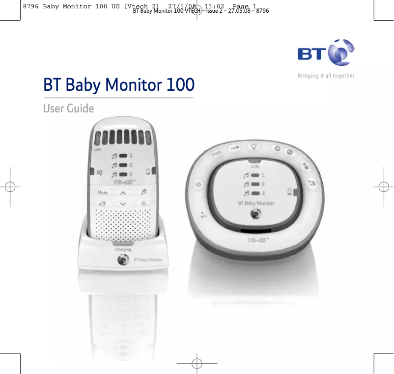 Page 1 de la notice Manuel utilisateur British Telecom Baby Monitor 100